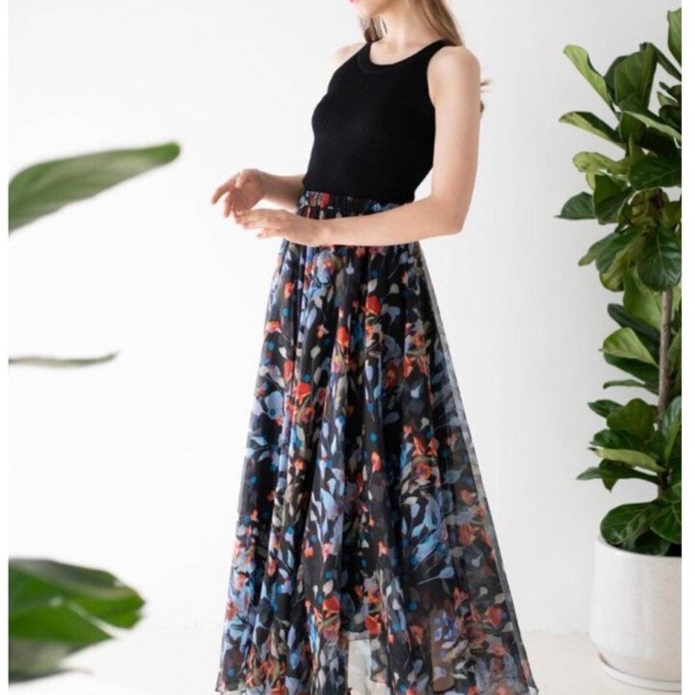 Chicwish Black Maxi Skirt M/L